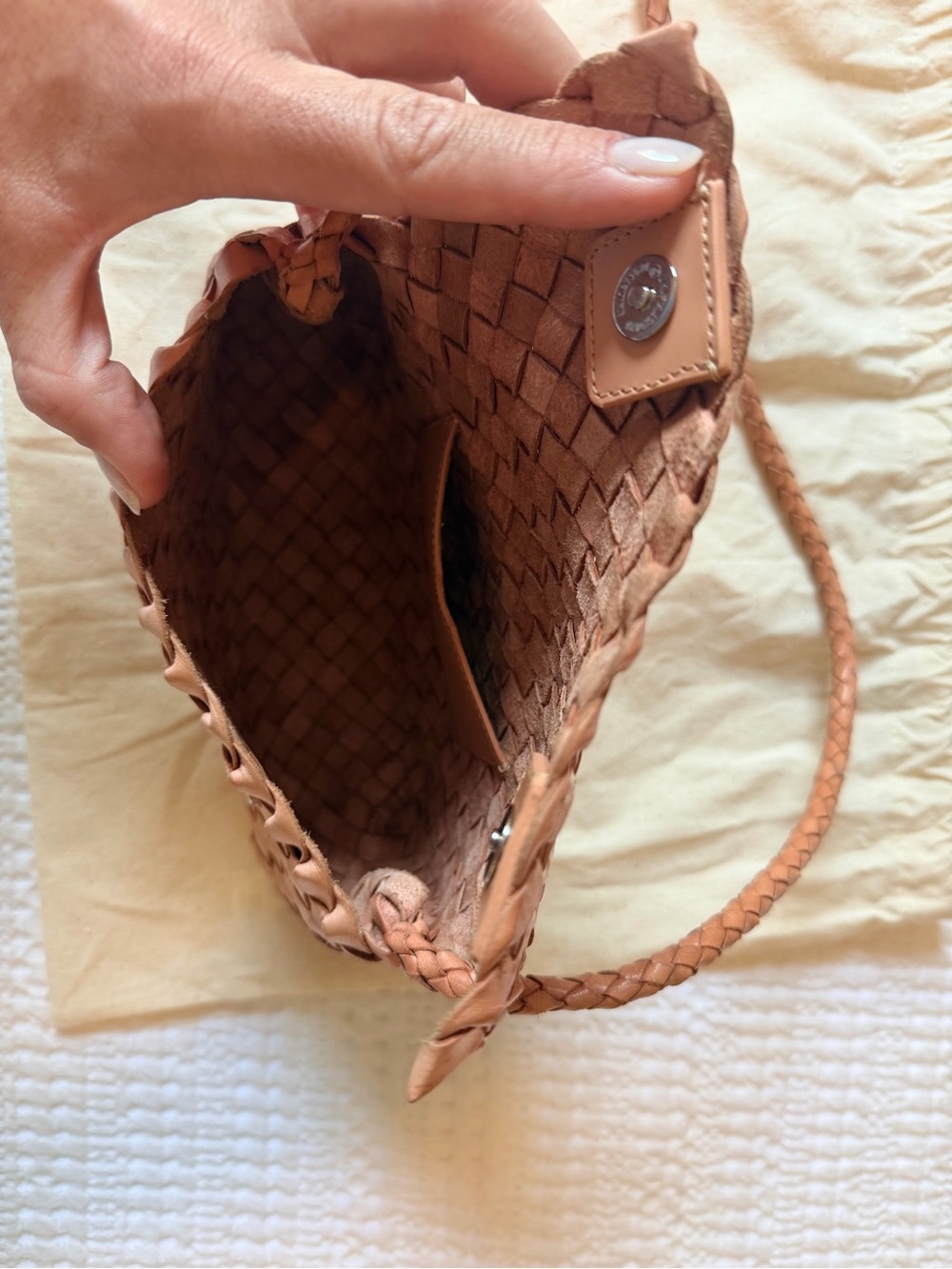 Loeffler Randall Vinnie Mini Woven Crossbody - Desert Sand - Picture 11 of 12